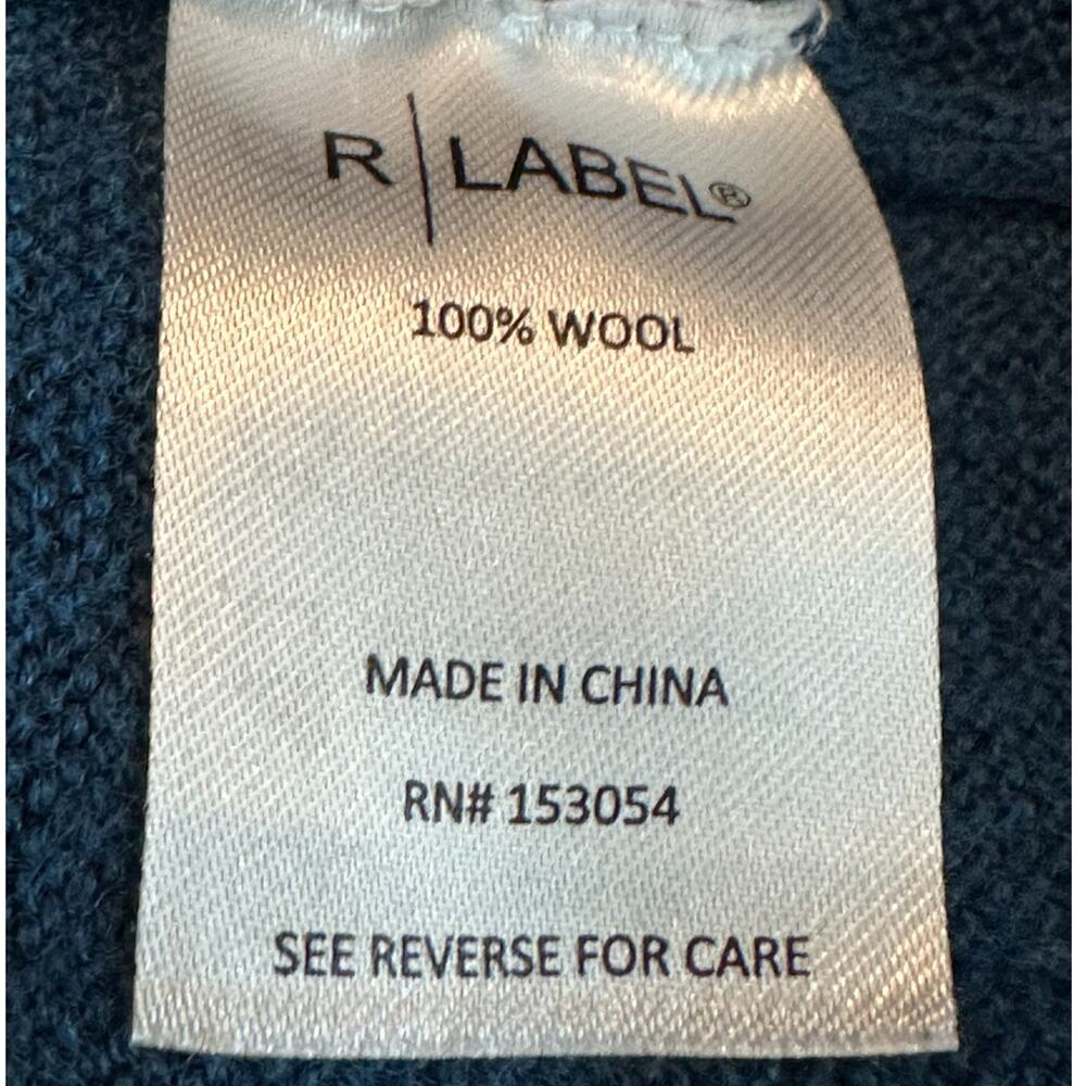 R Label 100% Wool Navy Dolman Sleeve Sweater Size S/M - Picture 7 of 8
